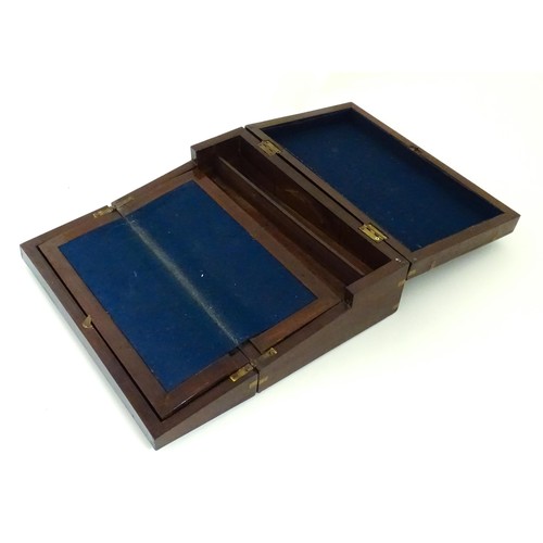 12 - A 19thC brass bound mahogany writing slope. Approx. 15