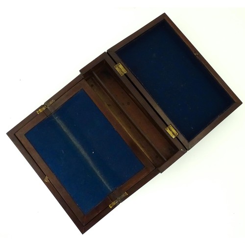 12 - A 19thC brass bound mahogany writing slope. Approx. 15