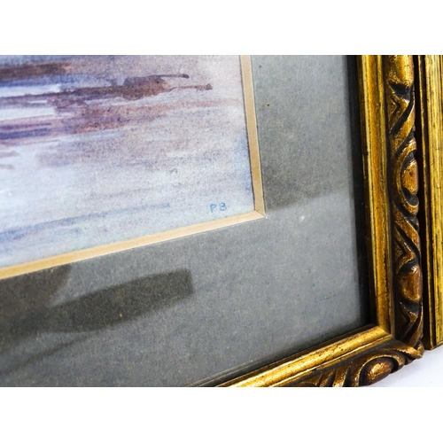 22 - E. J. Timms, Early 20th century, Watercolour, A harbour scene with boats and figures. Signed and dat... 