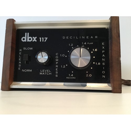 44 - DBX 117 Dynamic Range Enhancer Stereo Decilinear/Compressor/Expander

The DBX 117 Dynamic Range Enha... 
