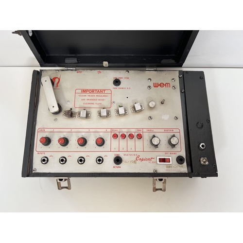 28 - WEM Copicat IC-300. Solid state tape echo. Has been put into a home-made wooden case.