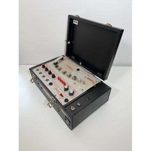 28 - WEM Copicat IC-300. Solid state tape echo. Has been put into a home-made wooden case.