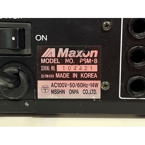 31 - Maxon PSM-8 8-Channel Stereo Mixer. Solid build quality. 100v unit. 

OPERATIONAL STATUS: Has had so... 