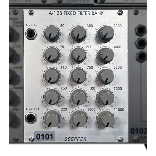 124 - Doepfer A-128 Fixed Filterbank

Module with a set of fixed bandpass filters for sound sculpting.

(A... 