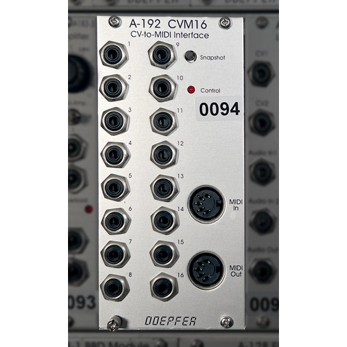 119 - Doepfer A-192 CVM16 CV to MIDI Interface

Interface module for converting control voltage signals to... 