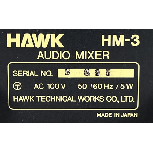 58 - Hawk HM-3 Audio Mixer

Compact audio mixer suitable for small-scale audio mixing tasks.

4-channel m... 