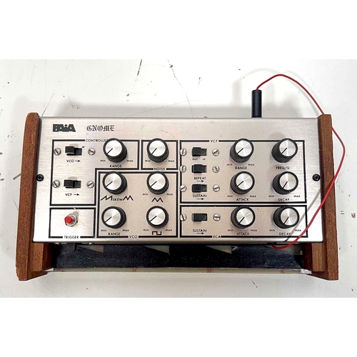 71 - Paia Gnome.

Monosynth with stylus control. 

(D) Tested. Powers up but does not pass audio or is no... 