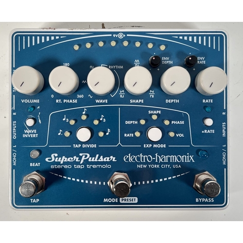 36 - Electro-Harmonix Super Pulsar Stereo Tap Tremolo Pedal

Advanced tremolo pedal with stereo output an... 