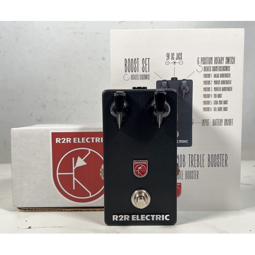 8 - R2R Electric 2 Knob Treble Booster - AC107
Brand New Boxed
Treble boost pedal using AC107 transistor... 