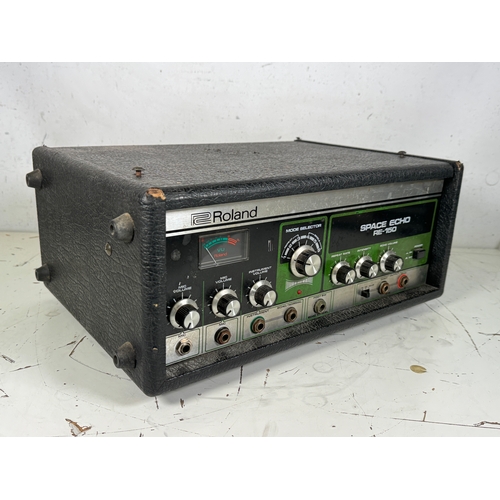 73 - Roland RE-150 Space Echo - spares or repair

Complete except that the motor has been removed and als... 