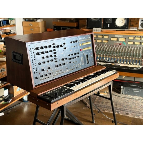 Korg PS-3200 + 3010 Keyboard.
From the studio of Adrian Utley (Portishead) – most of the photos are of it in situ, but we now have it here.

He’s also made a video about the synth which we'll put online soon.

Only around 200 of these were made, and they are truly incredible. But you know that (and we don’t want to wax too lyrical or Adrian might have a change of heart!).

Working well but may have some minor issues. Something like this needs regular servicing (and definitely regular use!) to maintain working condition. The memory battery probably needs replacing as it was last done a couple of years ago, at which point the whole synth was checked by Adrian's tech.

No guarantee or warranty implied. Operational status may change during shipping. See the main Buying Page for further important information.

For UK bidders only this item will be subject to 20% VAT on the hammer price and on the Buyer’s Premium (this amount is included in the Total Fees percentage attached to this item). For all bidders outside the UK there will be no VAT on the hammer price but VAT is charged on the Buyer’s Premium.