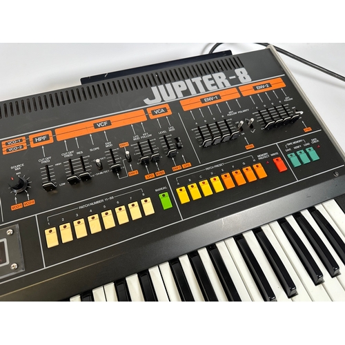 114 - Roland Jupiter 8 - Eight-Voice Polyphonic Analogue Synthesizer.

In very clean condition. An excelle... 