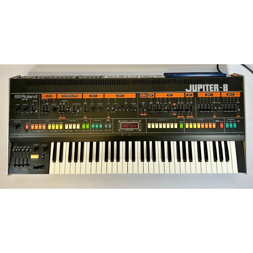 114 - Roland Jupiter 8 - Eight-Voice Polyphonic Analogue Synthesizer.

In very clean condition. An excelle... 