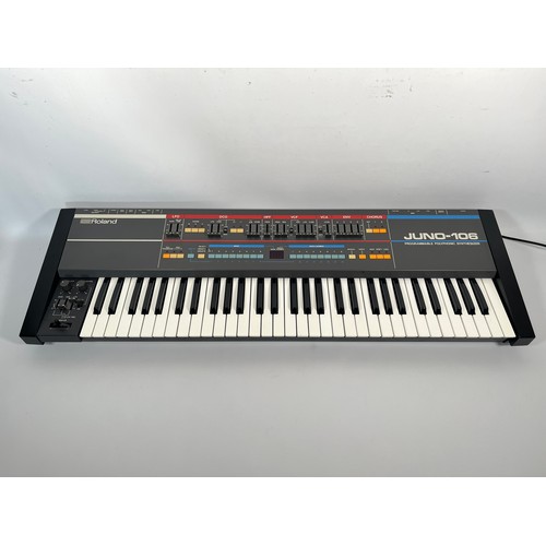 79 - Roland Juno-106 - 61 key Polyphonic Analogue Synthesizer with original voice chips

Tested and worki...