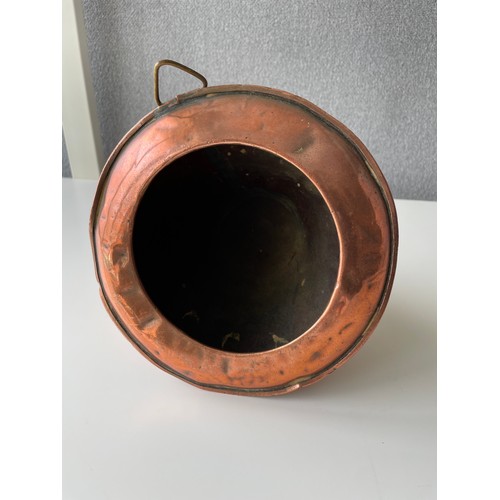 111 - Large copper funnel with filter - 30 cms long 
20 cms diameter