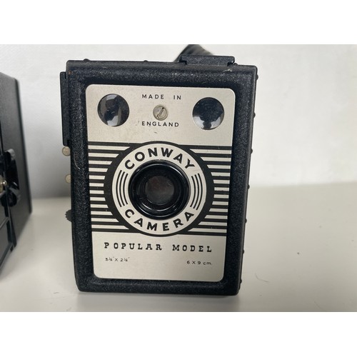 Three vintage cameras Box camera - Conway Popular Model - Standard ...