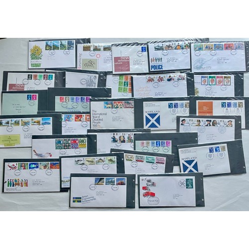 67 - Stamps - Album of 54 addressed and franked first day covers from 1979 to 1983. Presented in plastic ... 