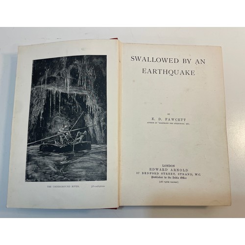 79 - Rare book- Swallowed by an Earthquake - E.D. Fawcett Published by Edward Arnold London 1894 with red... 