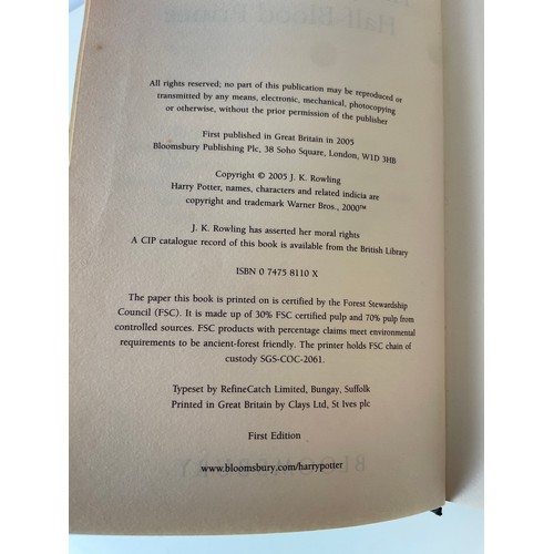 86 - CHSW -'Misprint copy' Harry Potter and the Half Blood Prince. - J.K. Rowling with dust jacket, Hardb... 