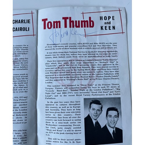 105 - Two vintage theatre programmes with autographs - The Coventry Theatre Pantomine Season 1965-66. Auto... 