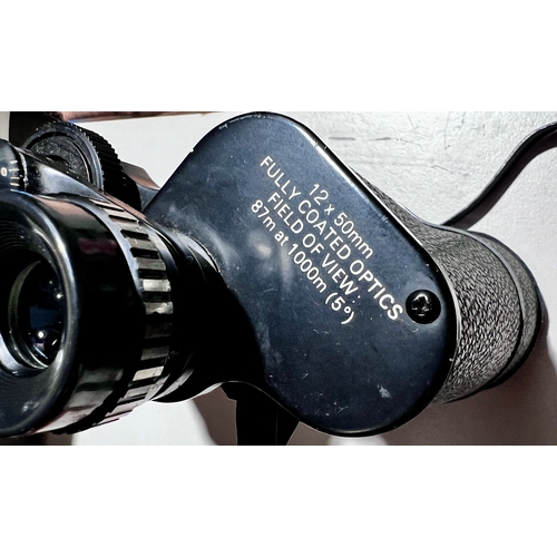 107 - Vintage Binoculars - Boots Pacer 12x50mm. With Case.