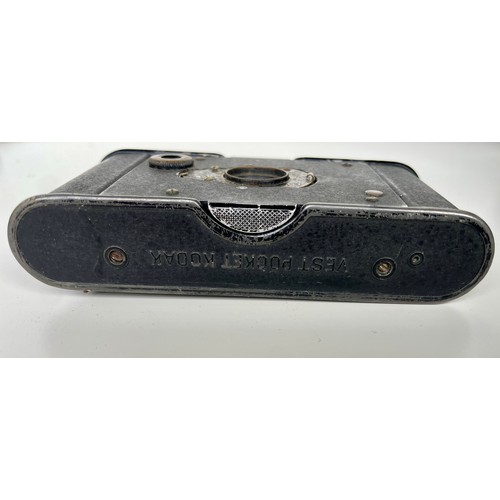 113 - Antique Vest Pocket Eastman Kodak Autographic  folding camera - A- 127 film. Marked with USA patents