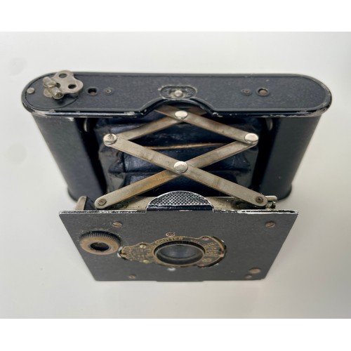 113 - Antique Vest Pocket Eastman Kodak Autographic  folding camera - A- 127 film. Marked with USA patents