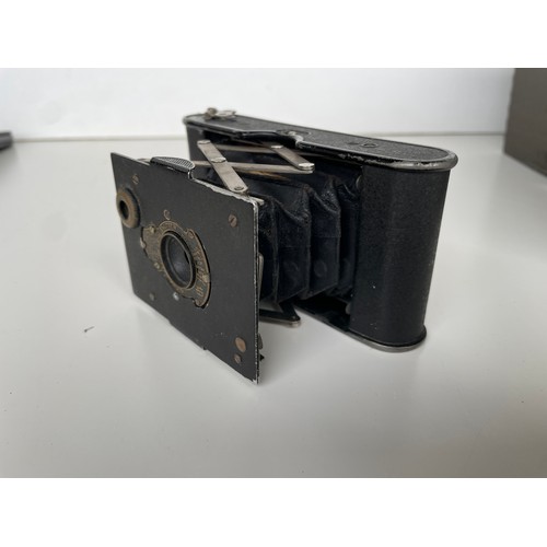 113 - Antique Vest Pocket Eastman Kodak Autographic  folding camera - A- 127 film. Marked with USA patents