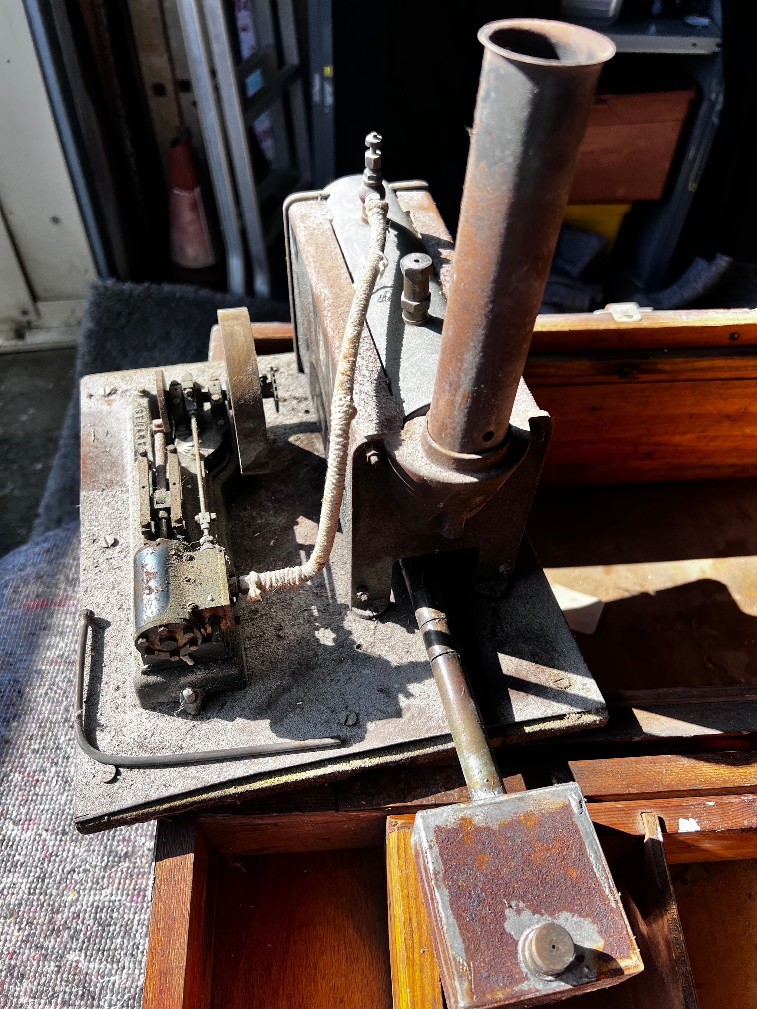 Vintage Stuart Model Steam Engine & Boiler. Horizontal boiler and a ...