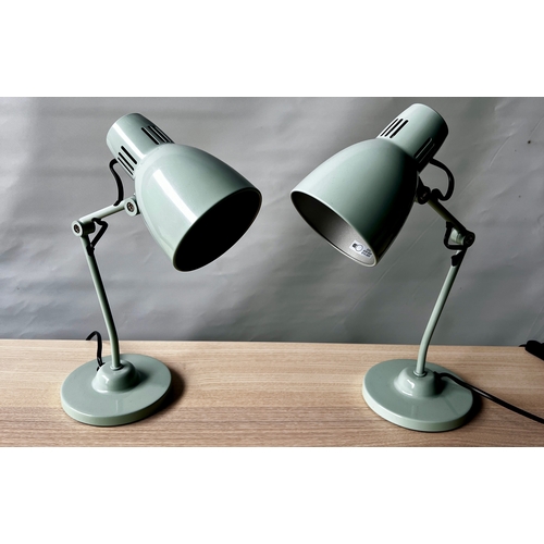 61 - Pair of John Lewis Tony Task Lichen Desk lamps