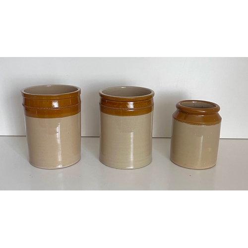 82 - Pair of vintage salt glazed stoneware storage jars 7