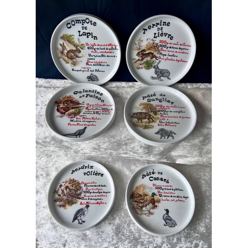 84 - 6 Small Stackable Plates. Charcuterie Porcelain. 14.5cm