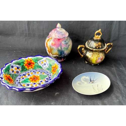 87 - Collectable Ceramics - Royal Copenhagen Oval Pin Dish, Swallow Design. Helen Bull Hand Painted Trink... 