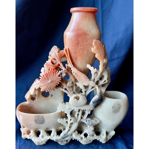 96 - Vintage Chinese Soapstone Sculpture. 20cm high.