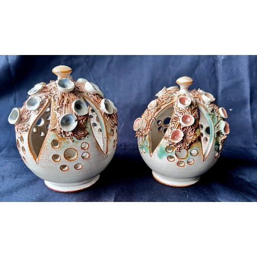 98 - Two Kegworth Pottery Linda & Alan Smith Potpourri pots