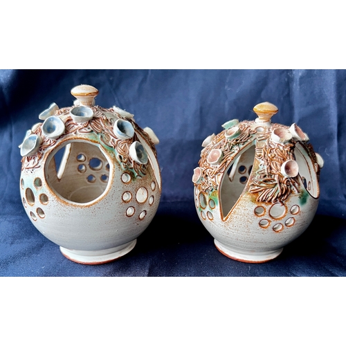 98 - Two Kegworth Pottery Linda & Alan Smith Potpourri pots