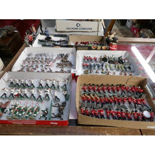 161 - 6 trays of lead soldiers and 6 other soldiers