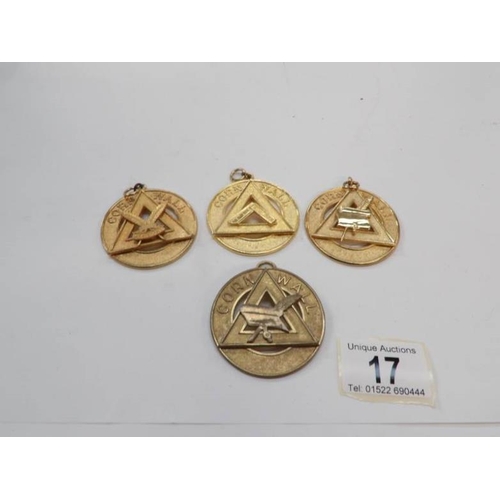 17 - 4 Masonic medallions, Cornwall