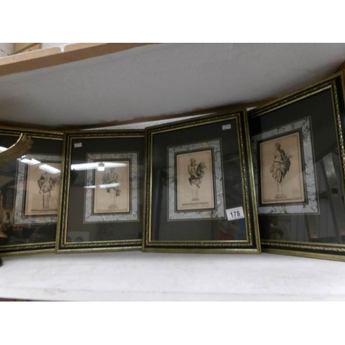 178 - A set of 4 framed and glazed classical prints