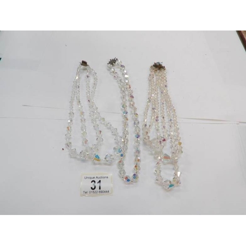 31 - 3 crystal necklaces