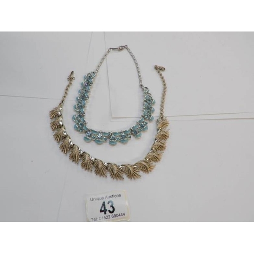 43 - 2 vintage necklaces