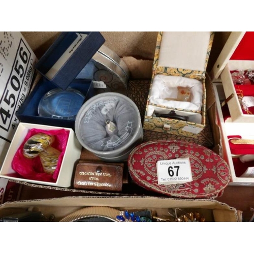 67 - A mixed lot including Royal Doulton miniature figure, paperweights etc