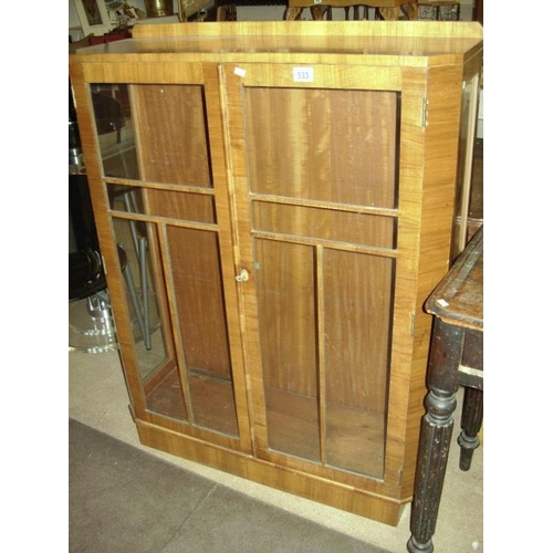 533 - An Edwardian display cabinet, no shelves