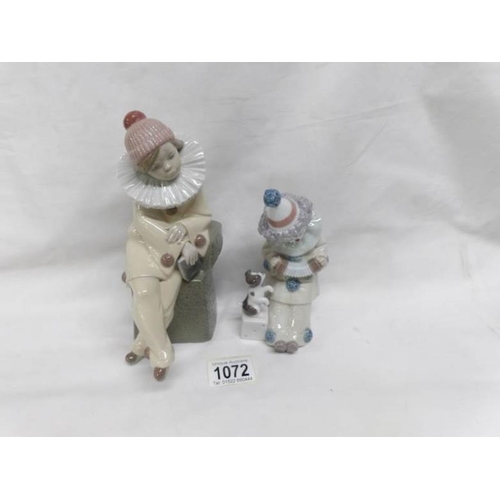 1072 - 2 Lladro figures of clowns