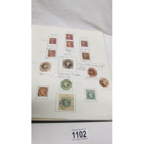 1102 - An important collection of GB stamps including 14 penny blacks, many Victorian twopenny blues and pe... 