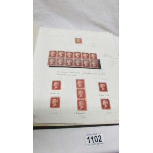 1102 - An important collection of GB stamps including 14 penny blacks, many Victorian twopenny blues and pe... 