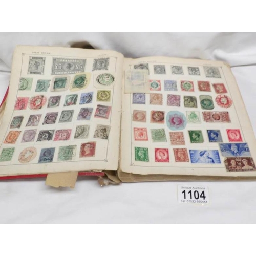 1104 - An album of stamps including Victorian penny reds, Australia Territories, Europe, USA etc