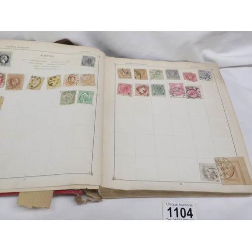 1104 - An album of stamps including Victorian penny reds, Australia Territories, Europe, USA etc