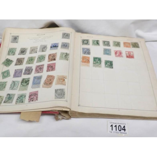 1104 - An album of stamps including Victorian penny reds, Australia Territories, Europe, USA etc