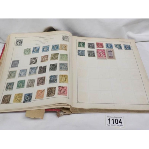 1104 - An album of stamps including Victorian penny reds, Australia Territories, Europe, USA etc